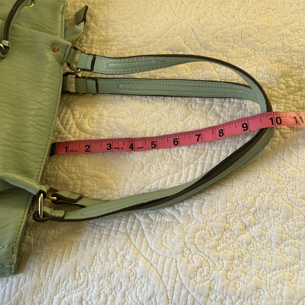 Jessica Simpson aqua teal double strap handbag with gold tone hardware. - Picture 14 of 14